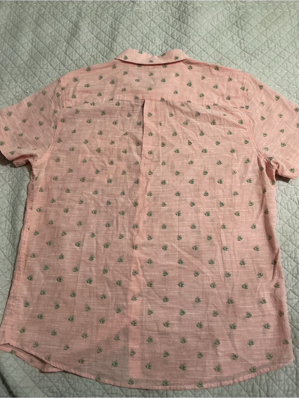 Marine Layer Pink Agave Short-Sleeve Cotton Button-Down Shirt Size L - Picture 7 of 9